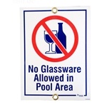 No Glassware Sign