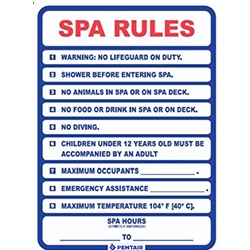 R230300 | Spa Rules Sign