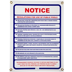 R230800 | Public Pool Use Notice Sign