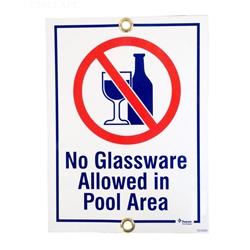 No Glassware Sign