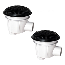 WG1154SBLKPAK2 | Main Drain Outlet Dual Suction with Plaster Collar Black