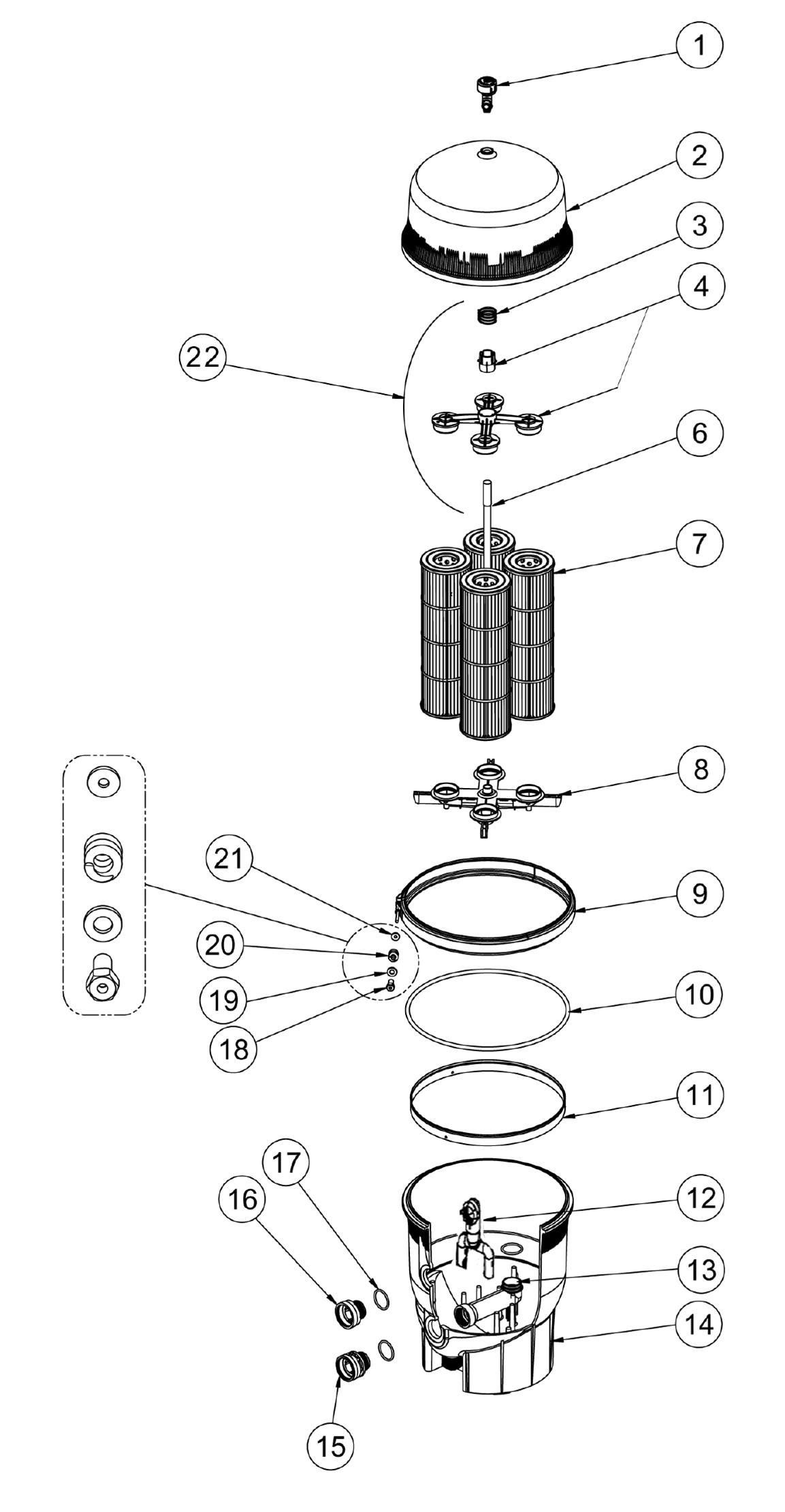 Pentair Quad D.E.® Filter Parts