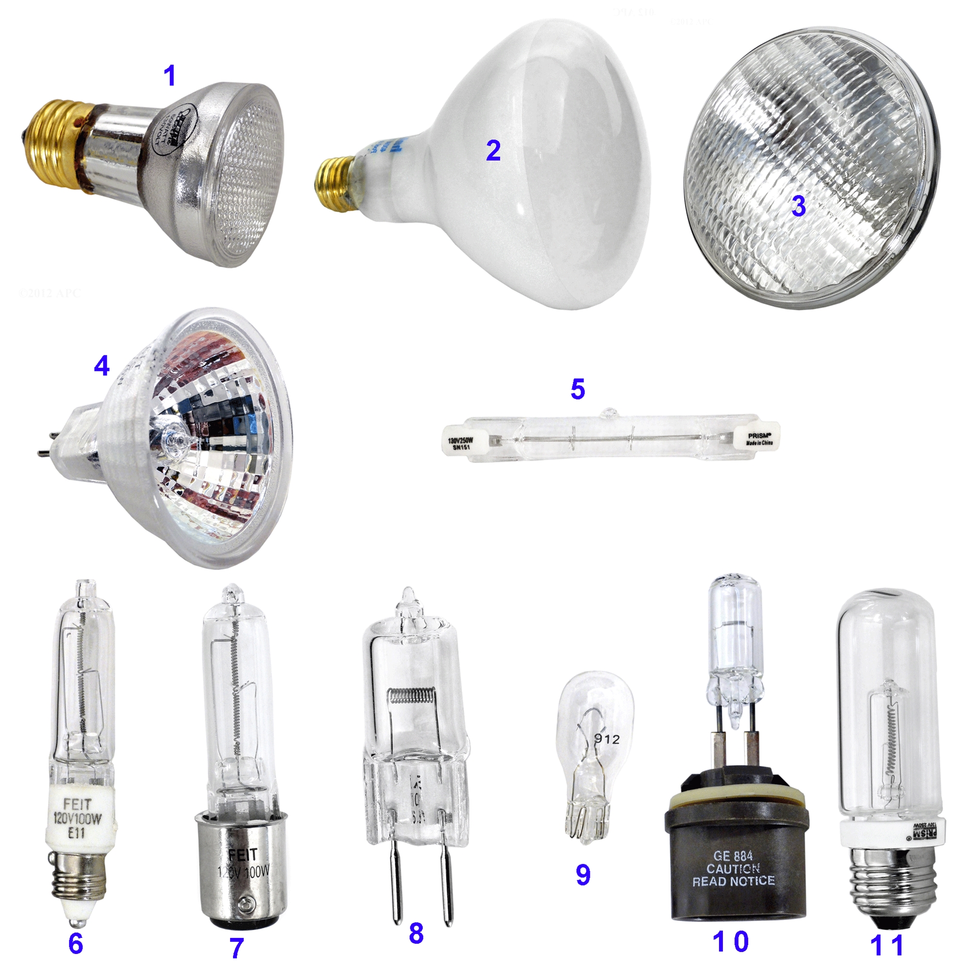 Replacement Pool Bulbs 34600-0016 74586 79131400 50 Watts 12 volts GY6.35 