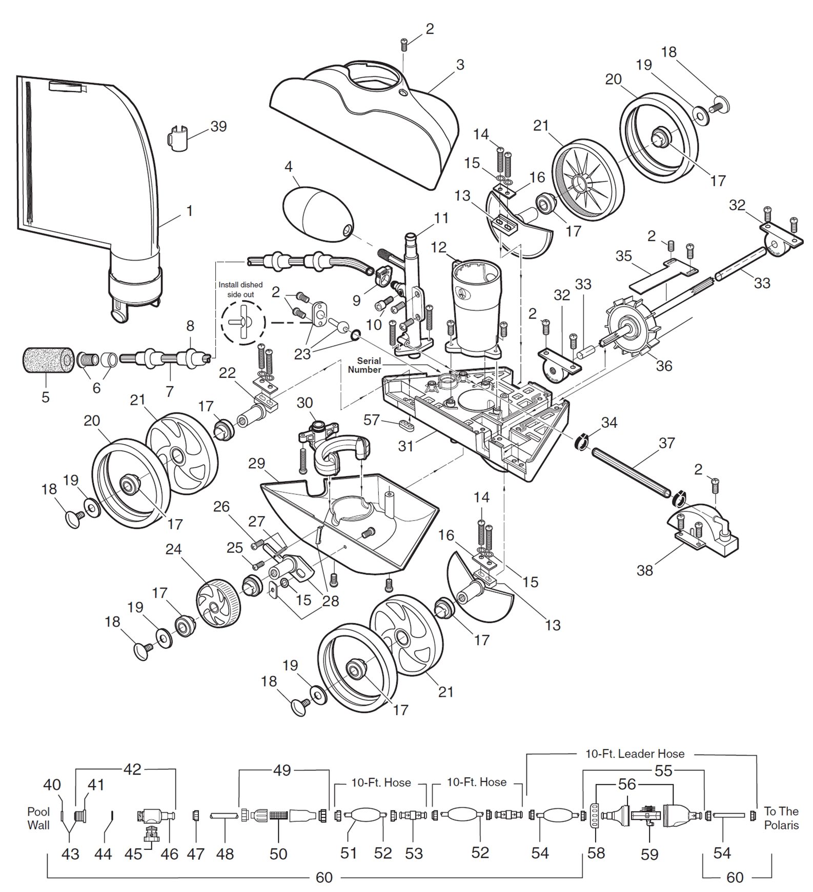 Polaris Vac-Sweep® 280 Automatic Pool Cleaner Parts