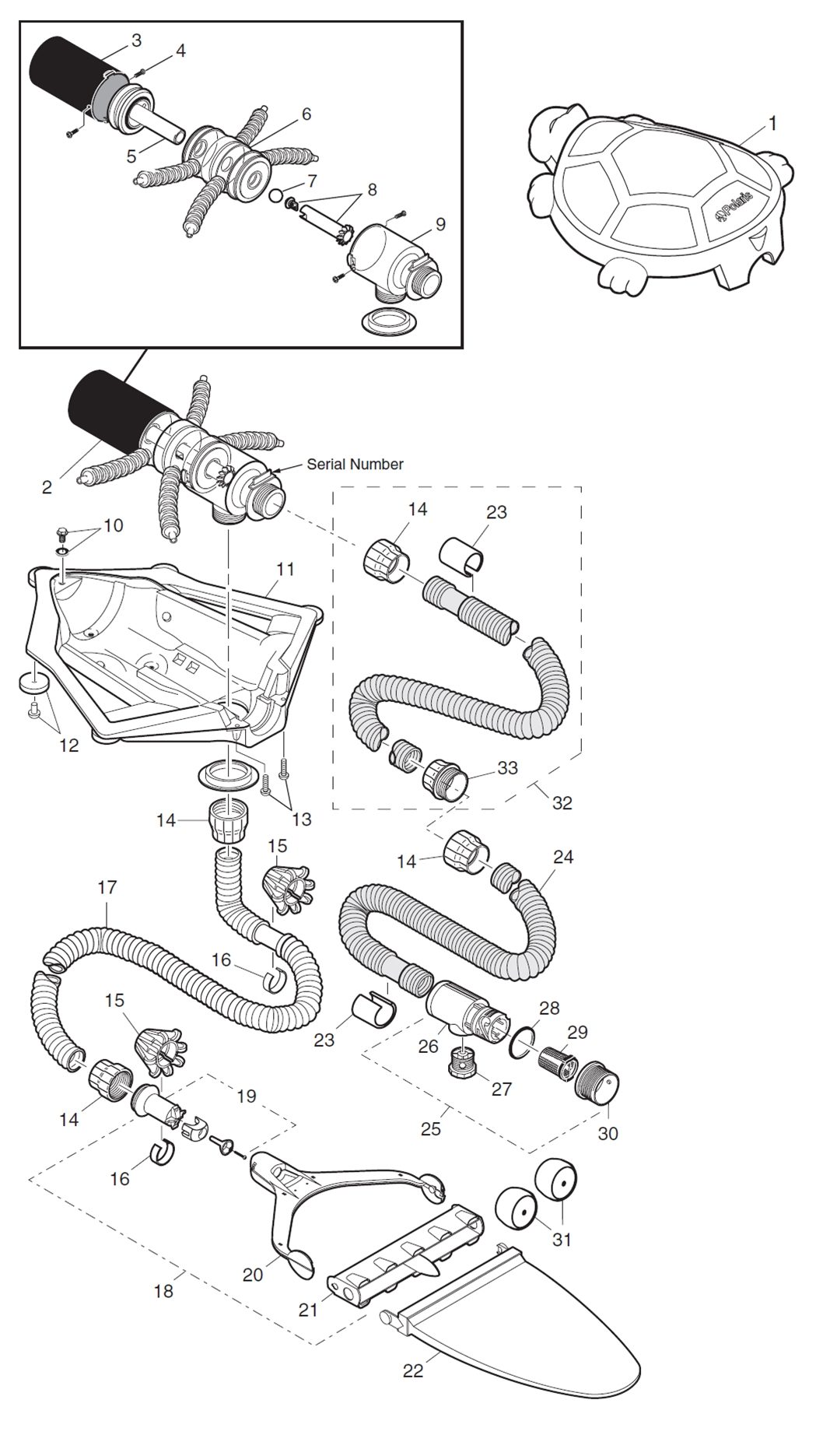 Polaris 9400 Sport Robotic Automatic Pool Cleaner Parts