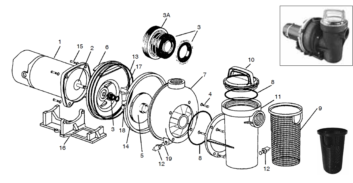 Pentair Ultra Flow Pool Pump Parts.