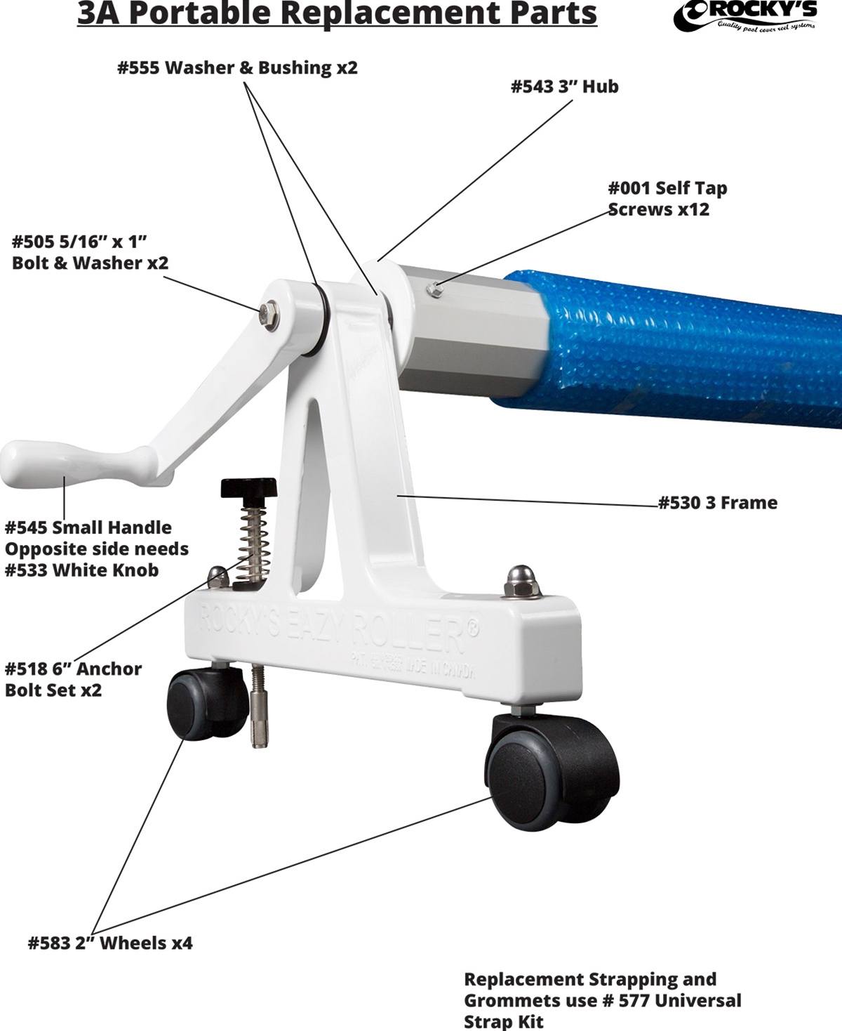 Rockys Rollers 3A Solar Reel Parts