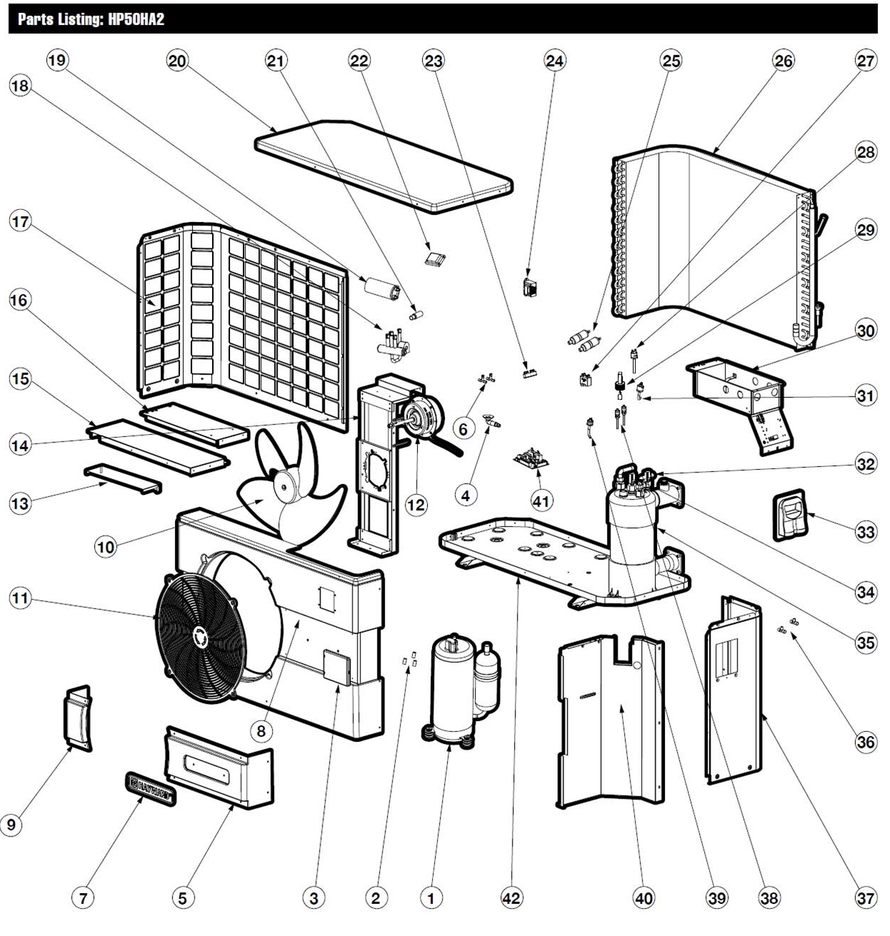 Hayward HP50HA2 Heat Pump Replacement Parts