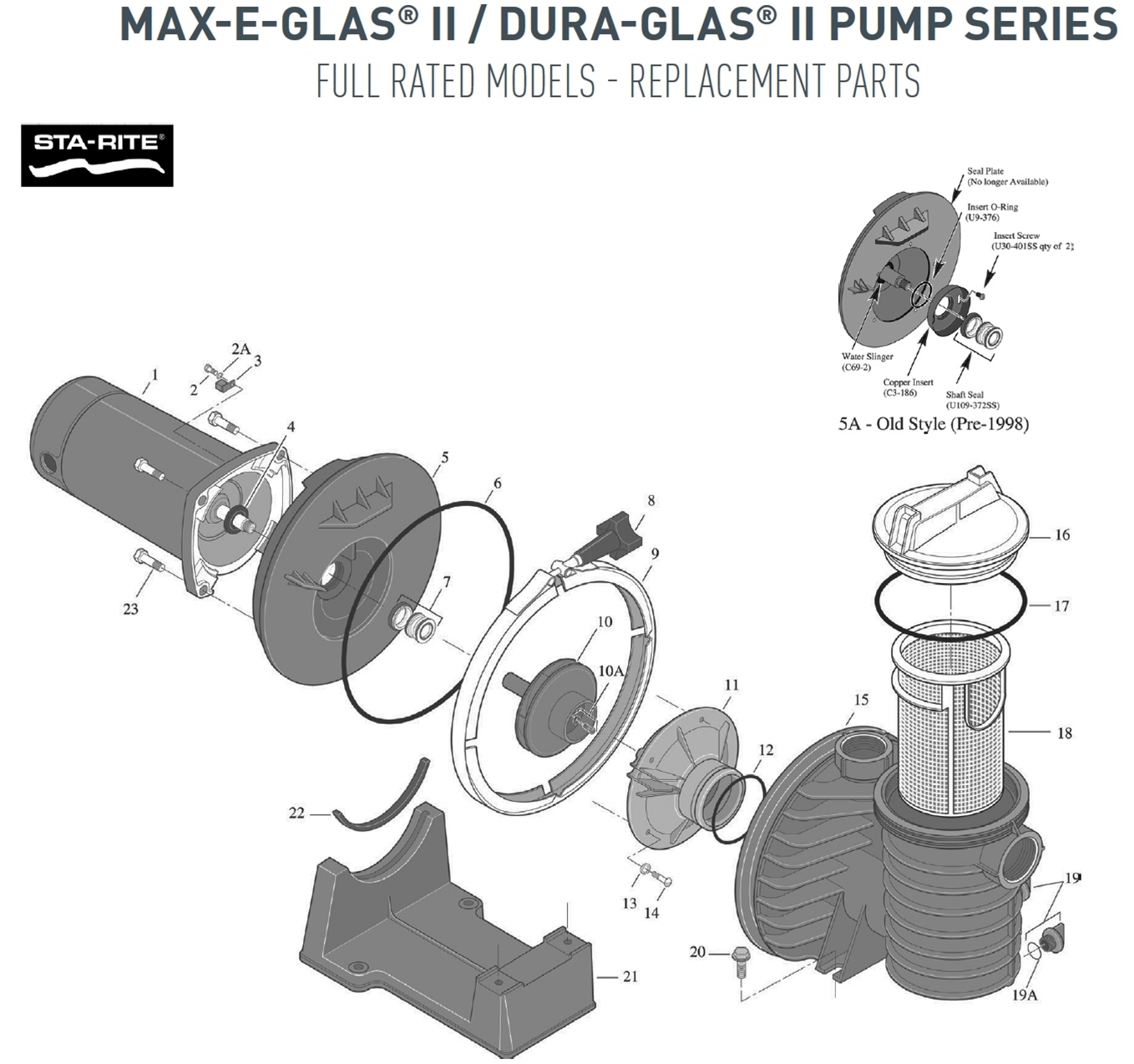 Max-E-Glas II Dura-Glas II FULL Rated Pump Parts, P4E6D-186L, P4E6D-150L, P...