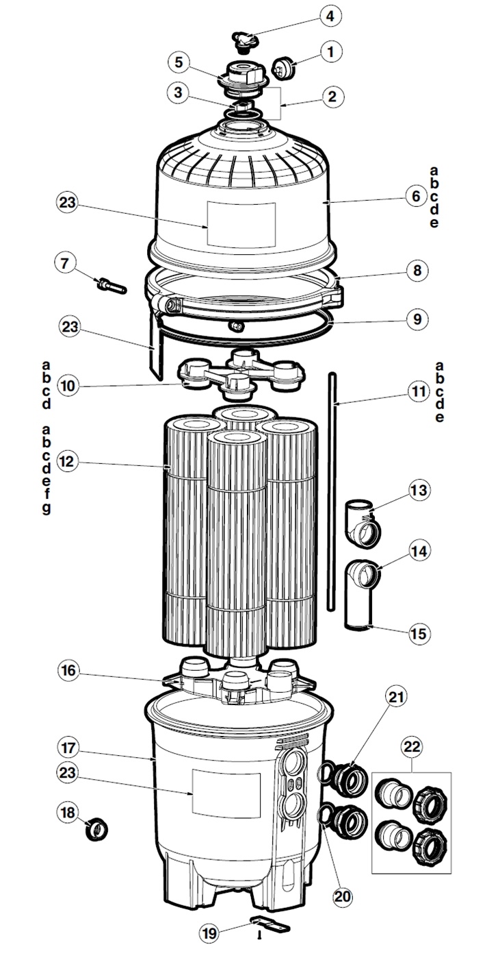 Hayward SwimClear Cartridge Filter Series Parts